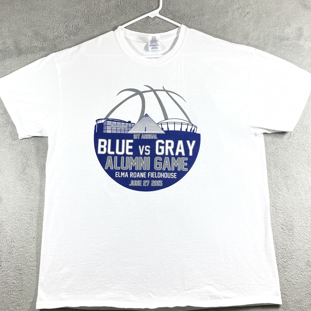 University Of Memphis Alumni Game Shirt XL White 2015 Basketball 2 Sided